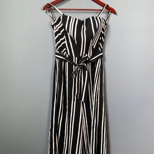 H&M Black and White Striped Jumpsuit